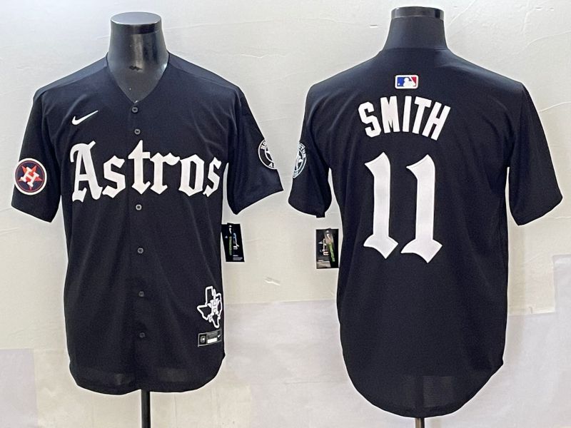 Men 2025 Houston Astros 11 Smith Black Five generations Joint Name Nike MLB Jersey style 45
